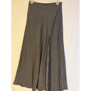 Forever 21 Womens Juniors Maxi Satin Black Skirt Size XS Long Gothic whimisgoth